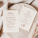 Red Illustrated Swans Whimsical All in One Wedding Invitation<br><div class="desc">Celebrate your special day with our Elegant All-in-One Wedding Invitation, where timeless beauty meets minimalist vintage charm. This exquisite invitation is thoughtfully designed to capture the essence of your love story with sophisticated details and artistic flair. The front page is graced with a deep red, delicate hand-drawn illustration of two...</div>