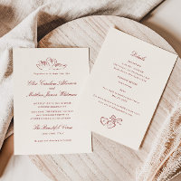 Red Illustrated Swans Whimsical All in One Wedding