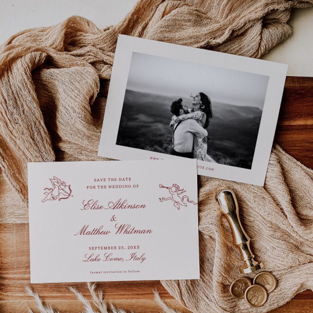Red Illustrated Whimsical Wedding  Save The Date (Creator Uploaded)