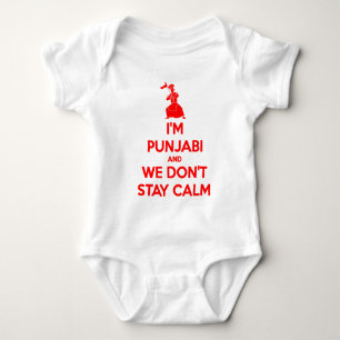(RED) I'm Punjabi and We Don't Stay Calm Baby Bodysuit