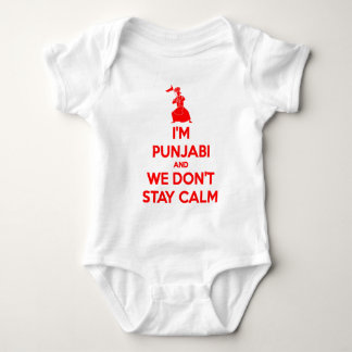 (RED) I'm Punjabi and We Don't Stay Calm Baby Bodysuit