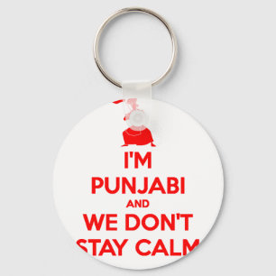 (RED) I'm Punjabi and We Don't Stay Calm Key Ring