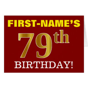 Red, Imitation Gold "79th BIRTHDAY" Birthday Card