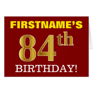 Red, Imitation Gold "84th BIRTHDAY" Birthday Card