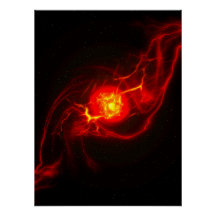 Red Imploding Supernova Glossy Poster
