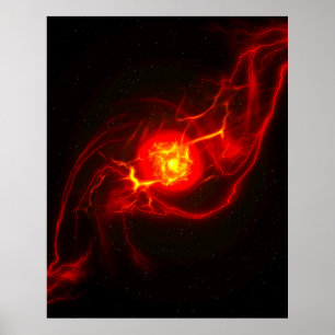 Red Imploding Supernova Poster