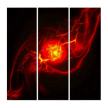 Red Imploding Supernova Triptych