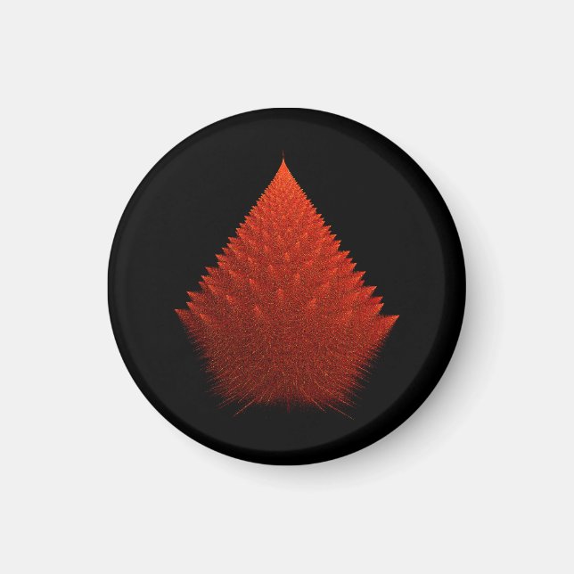 Red Incendia Script Fractal Magnet (Front)