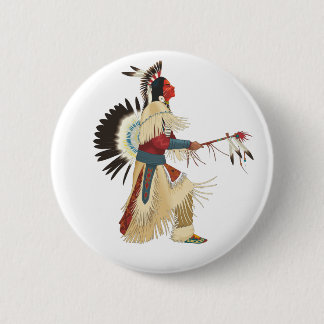 Red Indian 6 Cm Round Badge