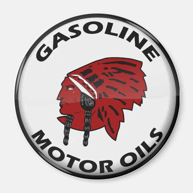Red Indian Gasoline vintage sign crystal vers. Magnet (Front)