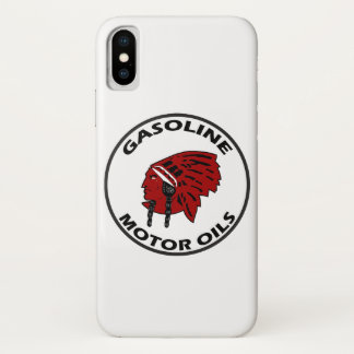 Red Indian Gasoline vintage sign flat version. iPhone X Case