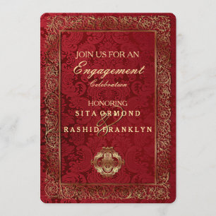 Red Indian Wedding - Engagement Card