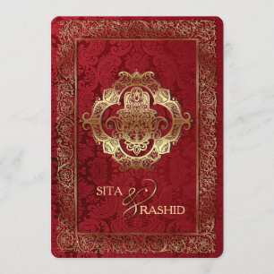 Red Indian Wedding - Invitation Card