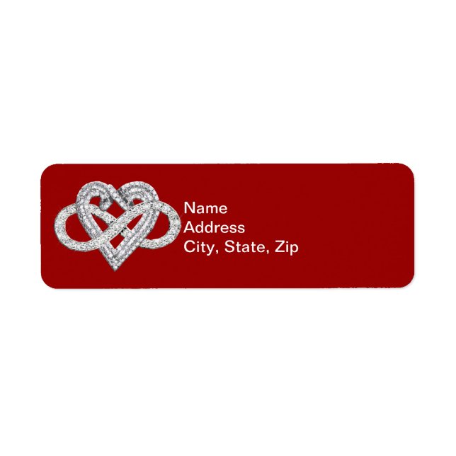 Red Infinity Heart Address Labels (Front)