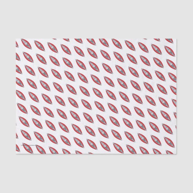 Red Inflatable Kayak Fun Whitewater Theme Tissue Paper (Front)