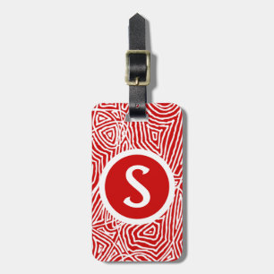 Red Initial Luggage Tag