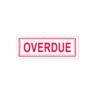 Red Ink Overdue Self-inking Stamp