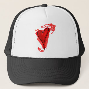 Red Inky Heart Trucker Hat