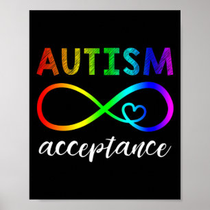 Red Instead Autism Acceptance Illustration Poster