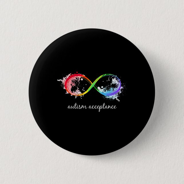 Red Instead Autism Autism-acceptance  6 Cm Round Badge (Front)