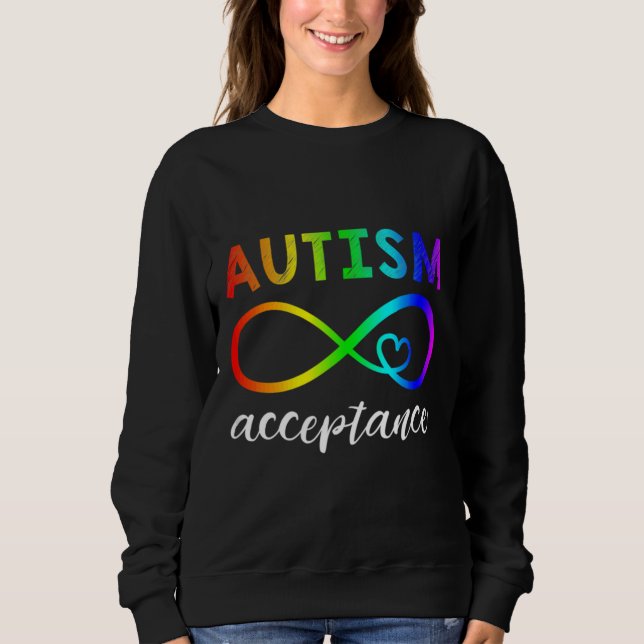 Red Instead Autism Autism Acceptance Sweatshirt (Front)