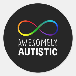 Red Instead Autism Awesomely Autistic Infinity Classic Round Sticker