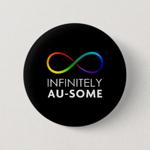 Red Instead Autism - Infinitely Au-some Infinity  6 Cm Round Badge