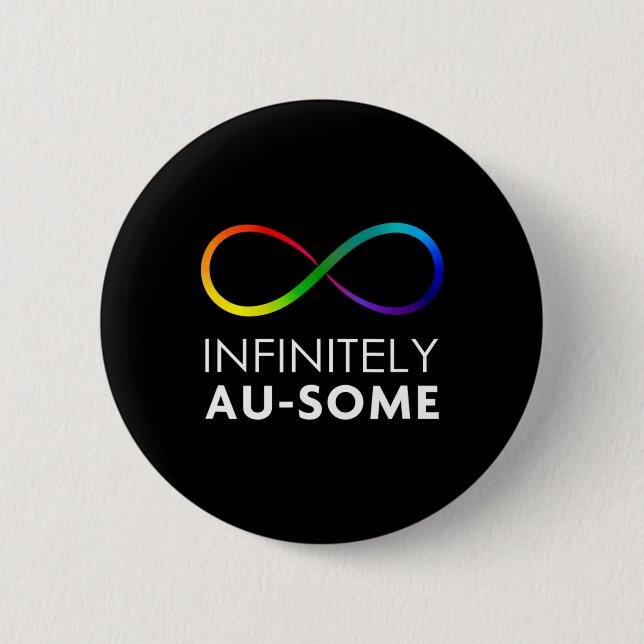 Red Instead Autism - Infinitely Au-some Infinity  6 Cm Round Badge (Front)