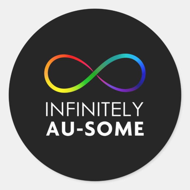 Red Instead Autism - Infinitely Au-some Infinity  Classic Round Sticker (Front)
