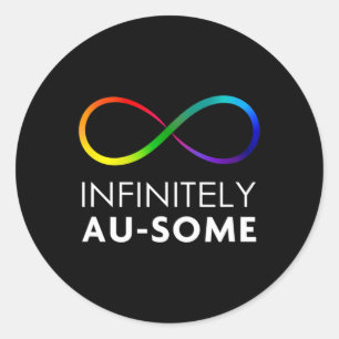 Red Instead Autism - Infinitely Au-some Infinity  Classic Round Sticker