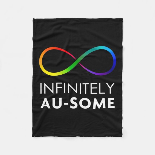 Red Instead Autism - Infinitely Au-some Infinity  Fleece Blanket (Front)