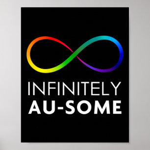 Red Instead Autism - Infinitely Au-some Infinity Poster