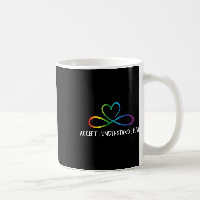 Red Instead Autism Infinity Accept Understand Love Coffee Mug (Right)