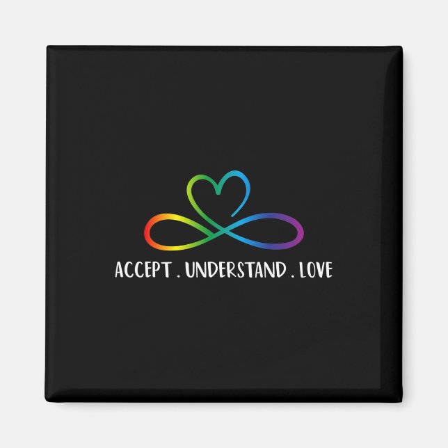Red Instead Autism Infinity Accept Understand Love Magnet (Front)