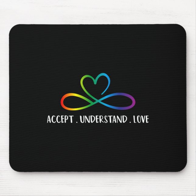 Red Instead Autism Infinity Accept Understand Love Mouse Pad (Front)