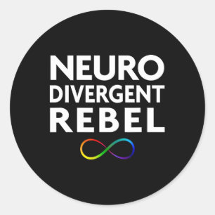 Red Instead Autism Neurodivergent Rebel Classic Round Sticker