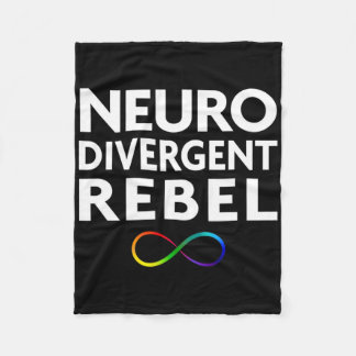 Red Instead Autism Neurodivergent Rebel  Fleece Blanket