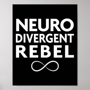 Red Instead Autism Neurodivergent Rebel  Poster