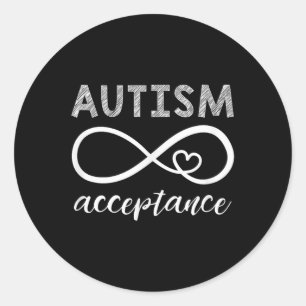 Red Instead Autism Shirt Acceptance Of Autism Classic Round Sticker