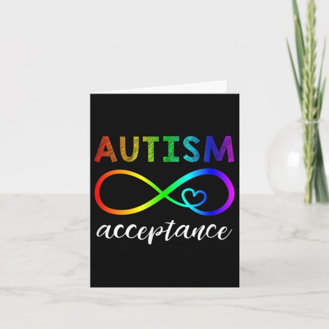 Red Instead Autism Shirt Autism Acceptance  Card (Front)