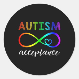 Red Instead Autism Shirt Autism Acceptance Classic Round Sticker