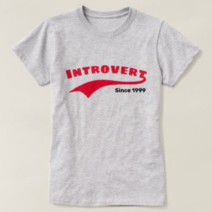 Red Introvert Typography Swoosh Custom Date T-Shirt
