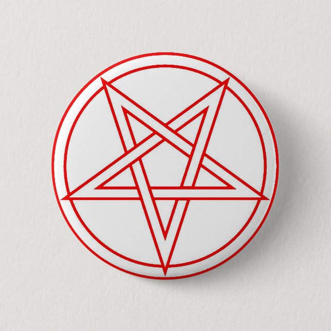 Red Inverted Pentacle 6 Cm Round Badge (Front)
