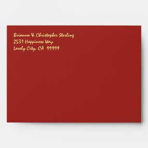 Red Invitation Envelopes Gold Damask