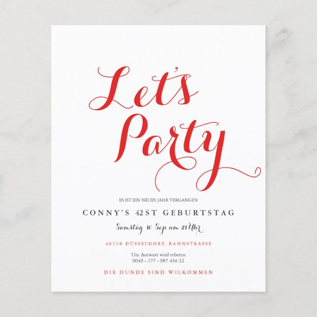 Red invitation flyer (Back)