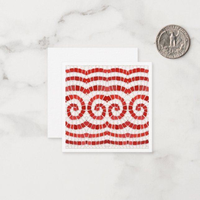 RED IONIC MOSAIC 2.5" Square Flat Card (Front/Back In Situ)