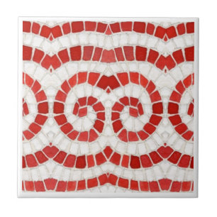 RED IONIC MOSAIC 4.25" Square Ceramic Tile