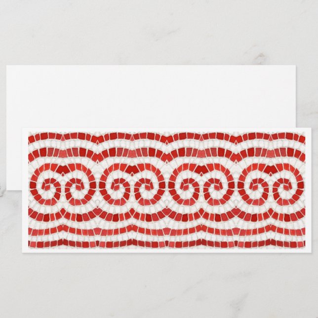 RED IONIC MOSAIC 4x9.25 Flat Card (Front/Back)