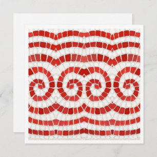 RED IONIC MOSAIC 5.25" Square Flat Card