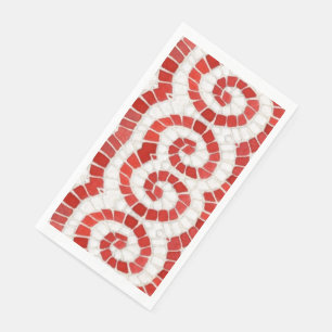 RED IONIC MOSAIC Guest Towel Paper Napkins